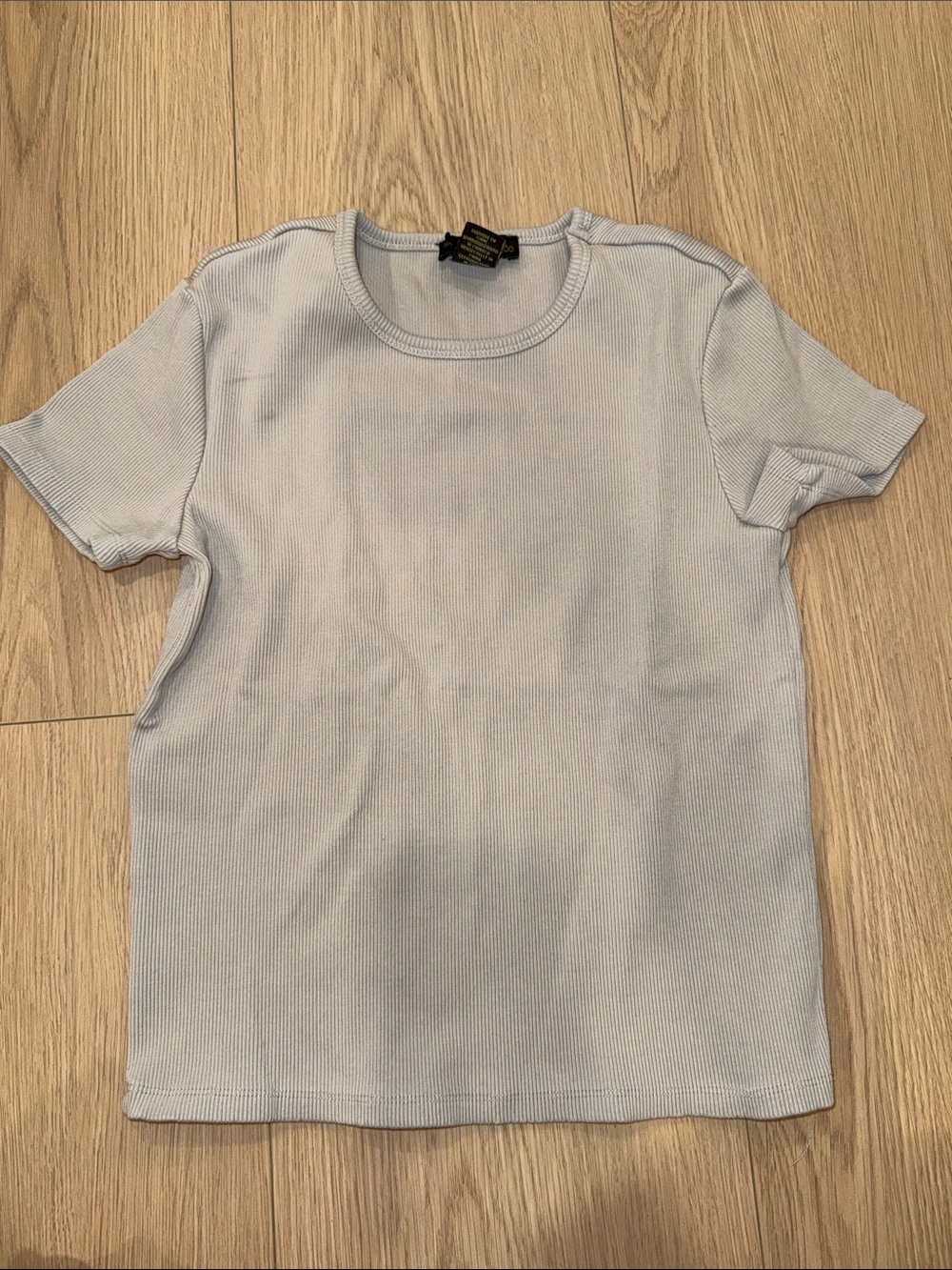 House of Harlow 1960 Light Blue Ribbed Short Sleeve Tee